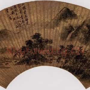 沈周《山谷云吞吐》国画山水写意作品图片鉴赏