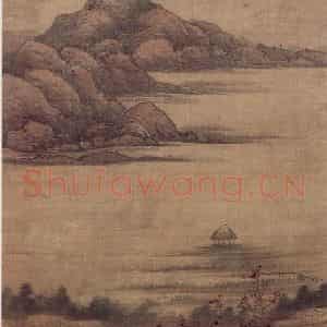 明代末 龚贤《秋江渔舍图》国画山水作品图片鉴赏