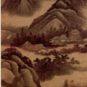 明代末 龚贤《泼墨云山图》国画山水作品图片鉴赏