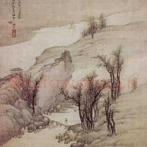 1676年 樊圻《山水》国画山水作品图片鉴赏