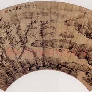 明代末 龚贤《山亭溪树图》国画山水作品图片鉴赏