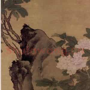 明末清初 樊圻《牡丹》国画花鸟作品图片鉴赏