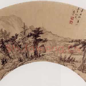 1661年 高岑《竹西村舍图》国画山水作品图片鉴赏
