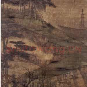 明末清初 高岑《凤台秋月图》国画山水作品图片鉴赏