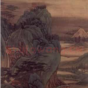 明末清初 高岑《青绿山水》国画山水作品图片鉴赏