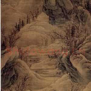 1663年 邹喆《青山霁雪图》国画山水作品图片鉴赏