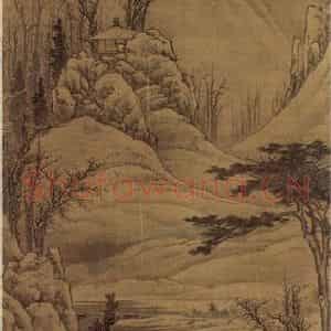 1666年 邹喆《雪景山水》国画山水作品图片鉴赏