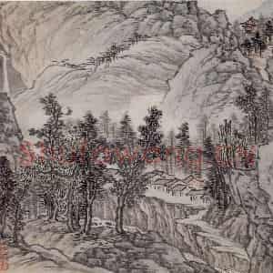 明末清初 邹喆《山水册》国画山水作品图片鉴赏