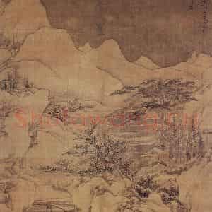1676年 邹喆《雪景山水》国画山水作品图片鉴赏