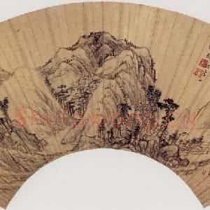 1701年 邹喆《嵩山萧寺图》国画山水作品图片鉴赏
