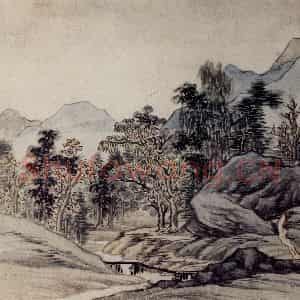 明末清初 邹喆《山水册》国画山水作品图片鉴赏