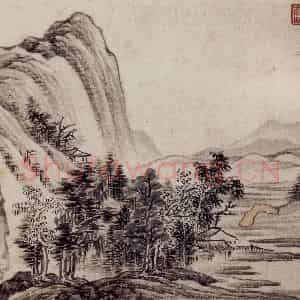 明末清初 邹喆《山水册》国画山水作品图片鉴赏