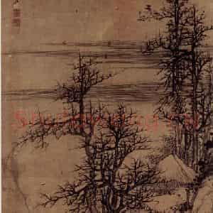 明末清初 吴宏《秋山平远途》国画山水作品图片鉴赏