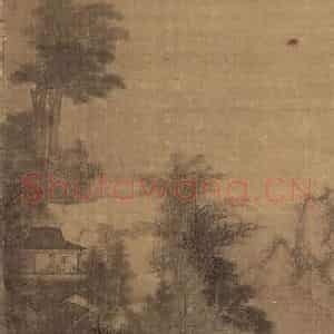 1675年 吴宏《江帆山色图》国画山水作品图片鉴赏