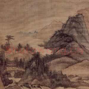 明末清初 吴宏《山水册》国画山水作品图片鉴赏