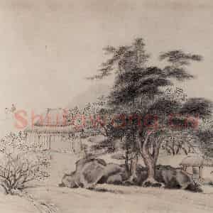 1647年 叶欣《山水册》国画山水作品图片鉴赏