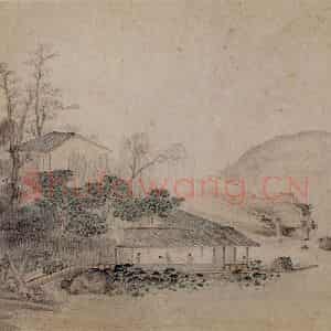 1657年 叶欣《山水册》国画山水作品图片鉴赏