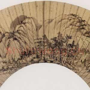 1672年 叶欣《金陵八家扇面》国画山水作品图片鉴赏
