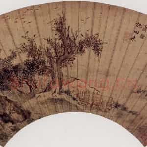 1672年 胡慥《金陵八家扇面》国画山水作品图片鉴赏