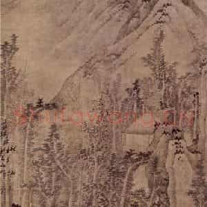 明代末 龚贤《山泉黄叶图》国画山水作品图片鉴赏