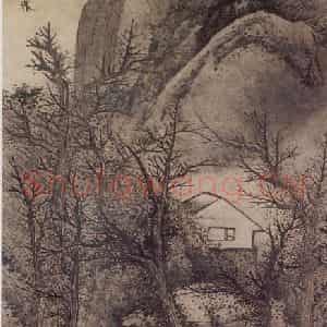 明代末 龚贤《山阁浮云图》国画山水作品图片鉴赏