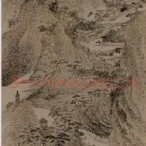 清代 吴历《静深秋晓图轴》国画山水写意作品图片鉴赏
