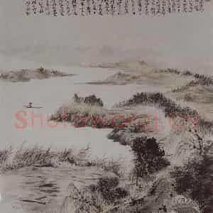 清代 原济《淮阳洁秋图轴》国画山水写意作品图片鉴赏