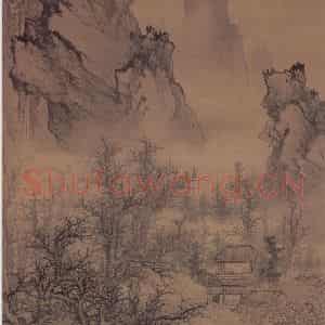 清代 武丹《秋山林屋图轴》国画山水写意作品图片鉴赏