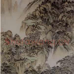 清代 王时敏《仿大痴山水图轴》国画山水写意作品图片鉴赏