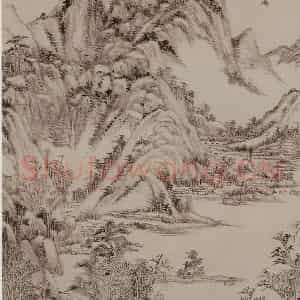 清代 王原祁《仿大痴山水图轴》国画山水写意作品图片鉴赏