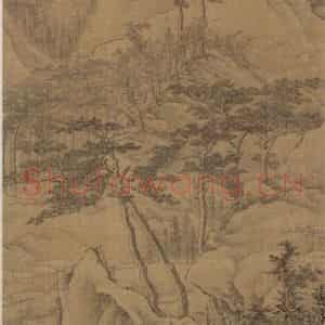 清代 邹坤《溪山雪霁图轴》国画山水写意作品图片鉴赏