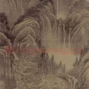 清代 黄鼎《秋山萧寺图轴》国画山水写意作品图片鉴赏
