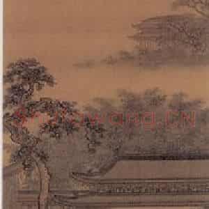 清代 袁江《昼锦堂图轴》国画山水写意作品图片鉴赏