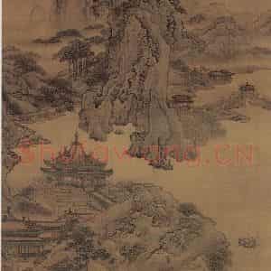 清代 袁耀《阿房宫图轴》国画山水写意作品图片鉴赏