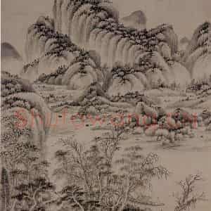 清代 王鉴《杨铁厓诗意图轴》国画山水写意作品图片鉴赏