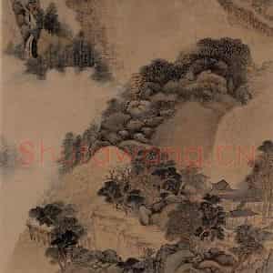 清代 王鉴《仿古山水屏》国画山水写意作品图片鉴赏