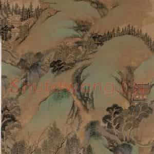 清代 王鉴《仿古山水屏》国画山水写意作品图片鉴赏