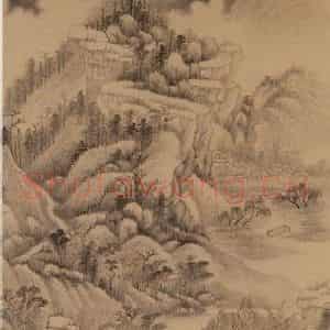 清代 王鉴《仿古山水屏》国画山水写意作品图片鉴赏