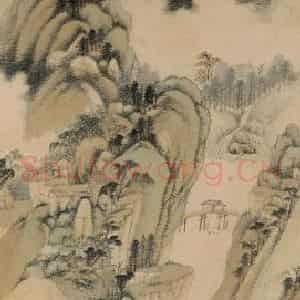 清代 王鉴《仿古山水屏》国画山水写意作品图片鉴赏