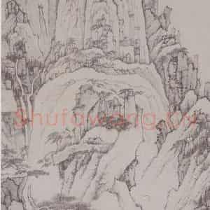 清代 弘仁《天都峰图轴》国画山水写意作品图片鉴赏
