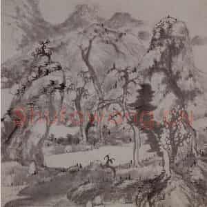 清代 朱耷《山水花果图册》国画山水写意作品图片鉴赏