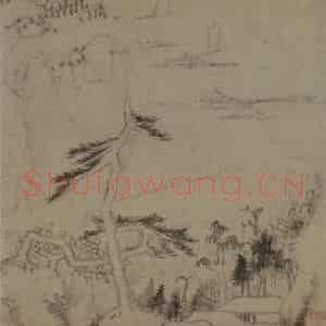 清代 朱耷《山水册》国画山水写意作品图片鉴赏