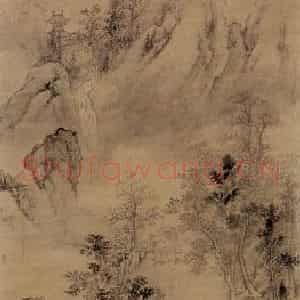 清代 高岑《山径同游图轴》国画山水写意作品图片鉴赏