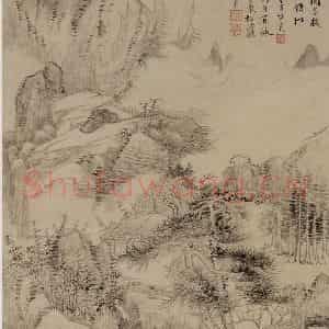 清代 王翚《云壑松涛图轴》国画山水写意作品图片鉴赏