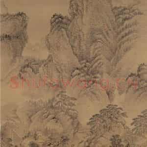 清代 王翚《层峦秋霁图轴》国画山水写意作品图片鉴赏
