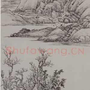 清代 王翚《秋堂读书图轴》国画山水写意作品图片鉴赏