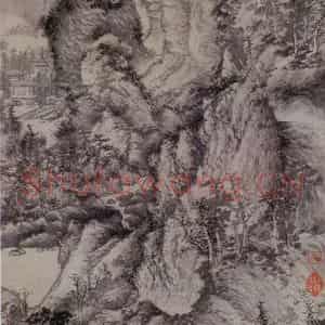 元朝 王蒙《青卞隐居图》国画山水作品图片鉴赏