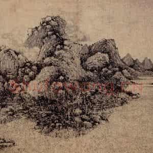 元朝 王蒙《溪山风雨图》国画山水作品图片鉴赏