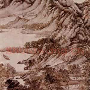 元朝 王蒙《秋山草堂图》国画山水作品图片鉴赏