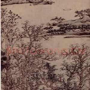元朝 王蒙《西郊草堂图》国画山水作品图片鉴赏